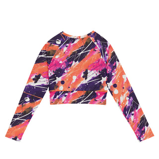 Peach & Pink Graffiti Long Sleeve Crop Top