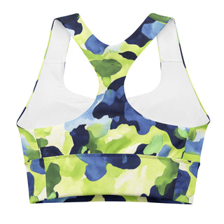 Navy & Green Camo Longline Sports Bra