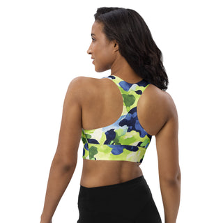 Navy & Green Camo Longline Sports Bra