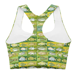 Bright Green Fish Longline Sports Bra