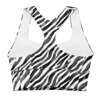 Black & White Zebra Stripes Longline Sports Bra