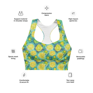 Yellow Sea Urchins Longline Sports Bra
