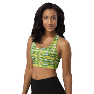 Bright Green Fish Longline Sports Bra