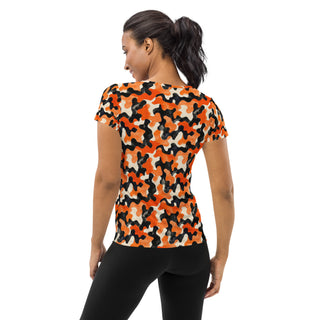 Black & Orange Camo Stretchy Tee