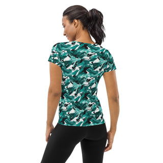 Teal Camo Stretchy Tee