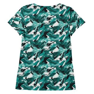 Teal Camo Stretchy Tee