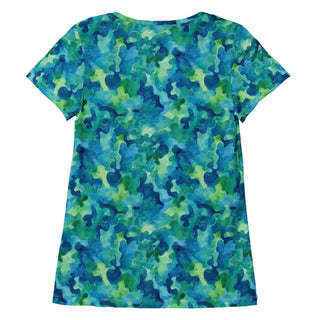 Blue & Green Camo Stretchy Tee