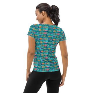 Turquoise Fish Stretchy Tee