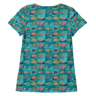 Turquoise Fish Stretchy Tee