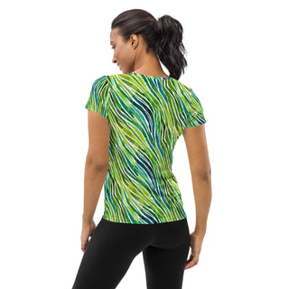 Green Zebra Stripes Stretchy Tee