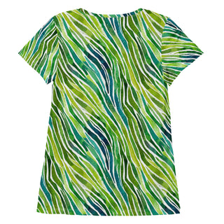 Green Zebra Stripes Stretchy Tee