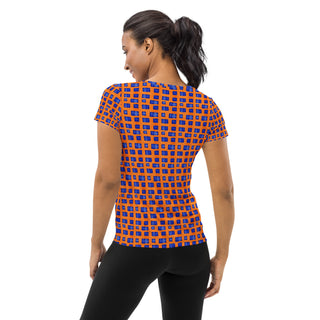 Blue & Orange Pixels Stretchy Tee
