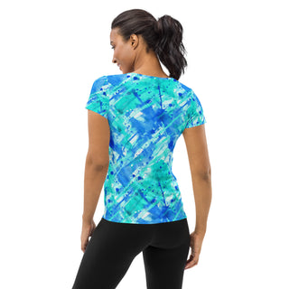 Neon Blue Graffiti Stretchy Tee
