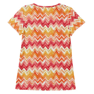 Yellow & Orange Zigzags Stretchy Tee