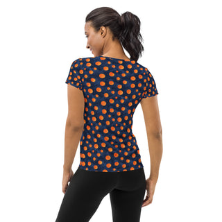 Navy & Orange Dots Stretchy Tee