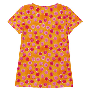 Pink & Orange Dots Stretchy Tee