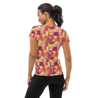 Pink & Yellow Squares Stretchy Tee