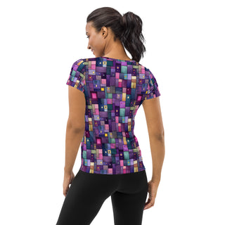 Purple Squares Stretchy Tee
