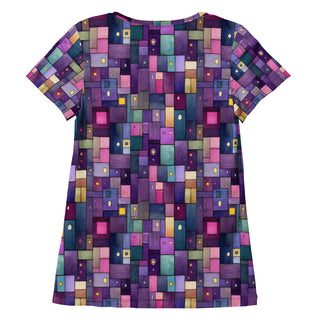 Purple Squares Stretchy Tee