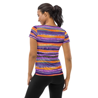 Purple & Orange Stripes Stretchy Tee