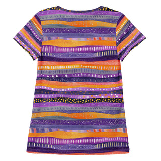 Purple & Orange Stripes Stretchy Tee