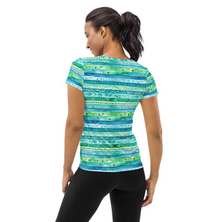 Aqua Stripes Stretchy Tee