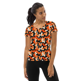 Black & Orange Camo Stretchy Tee