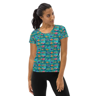 Turquoise Fish Stretchy Tee