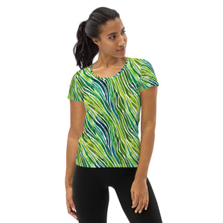Green Zebra Stripes Stretchy Tee