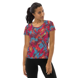Maroon Graffiti Stretchy Tee