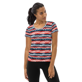 Red & Blue Zigzags Stretchy Tee