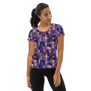 Purple Squares Stretchy Tee