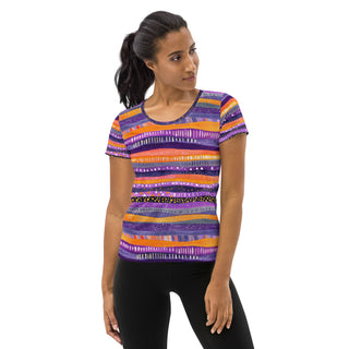 Purple & Orange Stripes Stretchy Tee