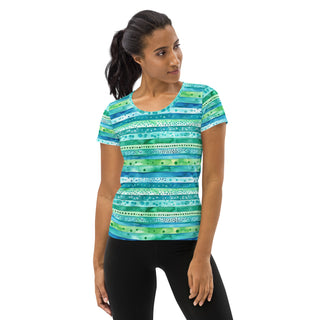 Aqua Stripes Stretchy Tee