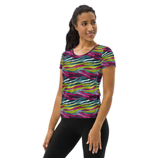 Rainbow Zebra Stripes Stretchy Tee