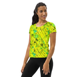 Neon Yellow Graffiti Stretchy Tee