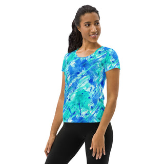 Neon Blue Graffiti Stretchy Tee