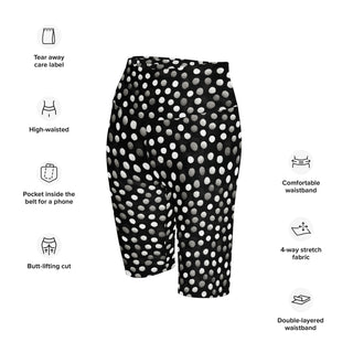 Athletic shorts with black-gray dots - sleek fit with stretch for workouts and dynamic movement