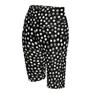 black-gray dots yoga shorts - bold and stretchy, sculpted for vibrant flow, flexible movement, and performance