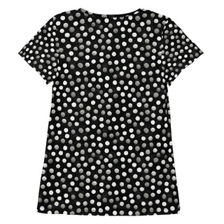 black-gray dots stretch t-shirt - lightweight, flexible design for energized movement and active comfort