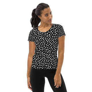 black-gray dots athletic t shirt - moisture-wicking, stretchy fit for yoga, training, and movement