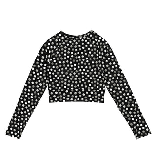 black and gray dots long  yoga crop top - breathable fit for flow, flexibility, and powerful performance