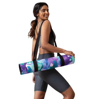 Blue purple camo yoga mat - cushioned and tactile with smooth flow support for confident practice