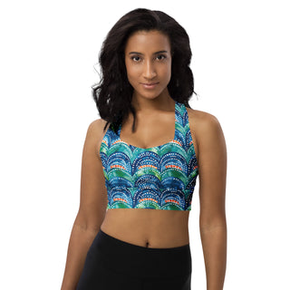 blue rainbows padded bra top - soft, supportive, and ready for active flow