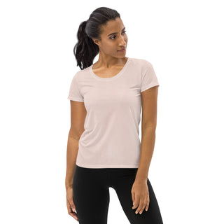 blush pink athletic t shirt - moisture-wicking, stretchy fit for yoga, training, and movement