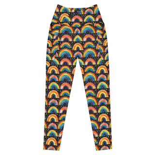 bright rainbows crossover high-waist leggings- vibrant, stretchy, and built for bold motion and flexible comfort