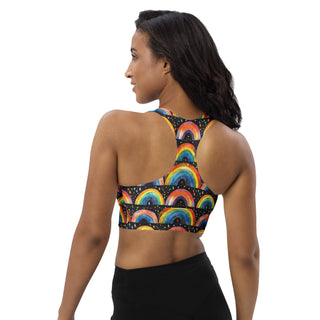 bright rainbows padded bra top - supportive, soft, and built for movement, flexibility, and active flow