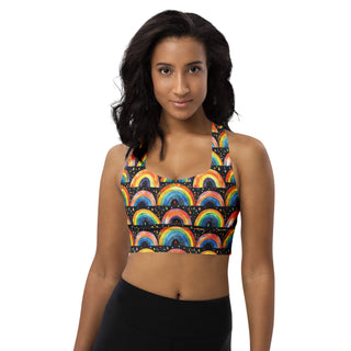 bright rainbows padded bra top - soft, supportive, and ready for active flow