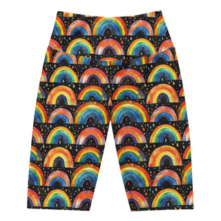 Stretchy, breathable running shorts built for speed and control - styled with bold bright rainbows flair