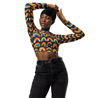 bright rainbows crop top with stretchy fit - breathable design for yoga, training, and dynamic movement